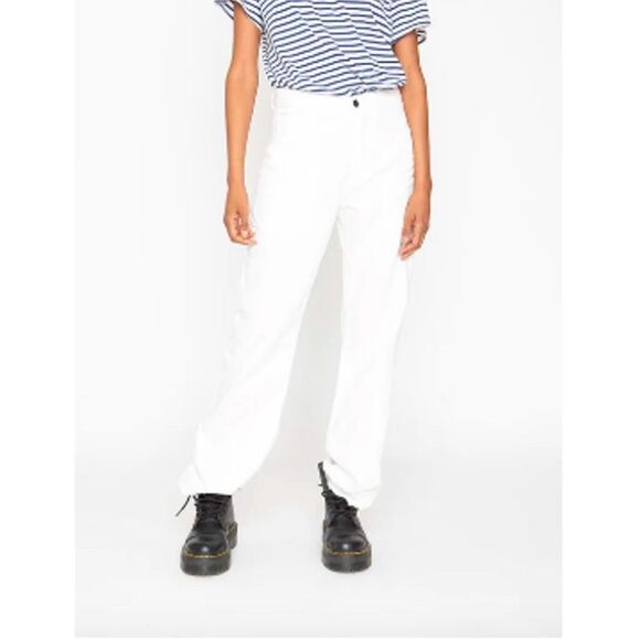 Free People Sandrine Rose Wide Leg Jeans In Dust White - Picture 4 of 6